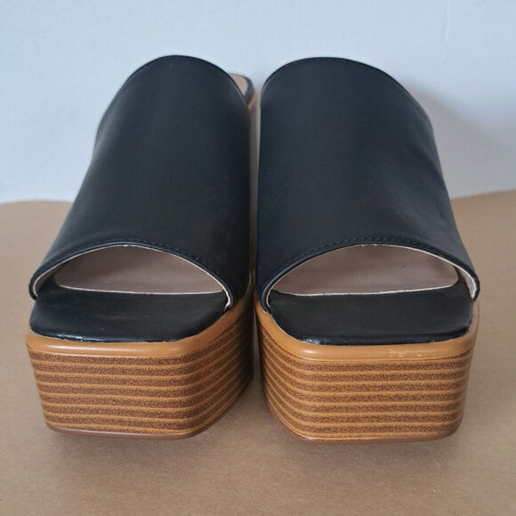 Sun + Stone Marlenne Slip On Black Platform Dress Sandals Women's 7.5 - Picture 3 of 7